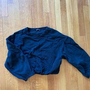 Zara black cropped sweatshirt